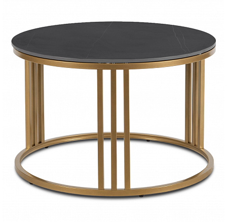 Stolik Ceramiczny KORIN Czarny Marmur/Złoty