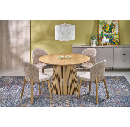 FARGO kihúzható asztal, asztallap - természetes, lábak - természetes (2db=1db)