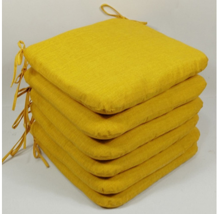 Sedák 40x40 cm látka žlutý melír - set 6 kusů