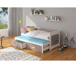 TIARRO franciaágy matracokkal 180x80 Fehér+Szarvasgomba