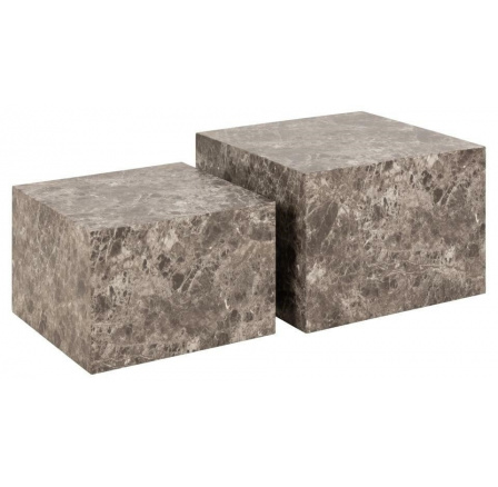 2 darabos Dice dohányzóasztal szett barna márványból