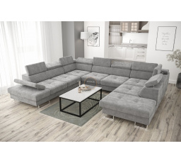 NAROŻNIK GALAXY MAX I Z FUNKCJĄ SPANIA 280x350x225 - Odcienie szarości , lewa