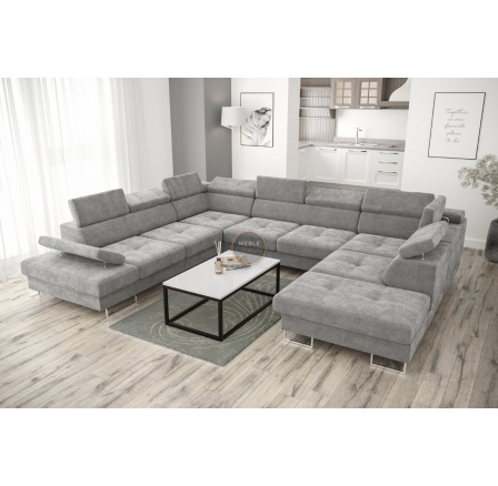 NAROŻNIK GALAXY MAX I Z FUNKCJĄ SPANIA 280x350x225 - Odcienie szarości , lewa