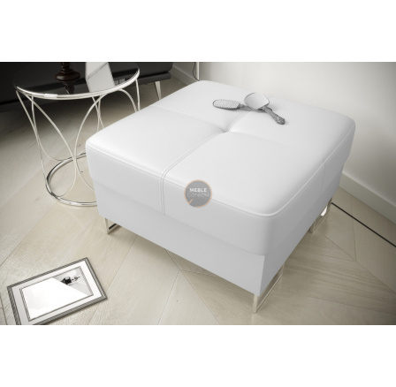 PUFA OTWIERANA GALAXY 70x70 CM SKÓRA NATURALNA - Skóra biała