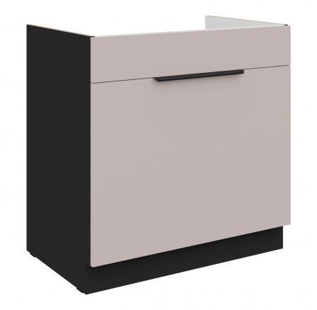 Dolní skřínka ARONA - 80 ZL 1S BB, Černá mat/Kašmír