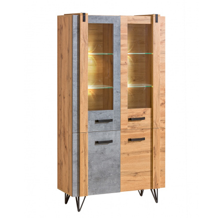 LOFTER vitrin - LO3, Wotan Tölgy + Millenium Beton