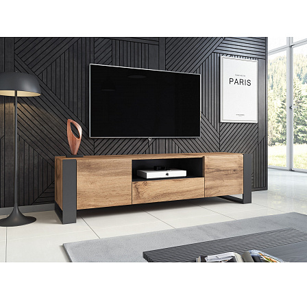 WOOD II TV komód, wotan tölgy / antracit WOOD II TV komód, wotan tölgy / antracit