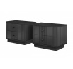2 x VESPER SZAFKA NOCNA 56 2SZ - czarny mdf / czarny mdf / czarne uchwyty / cokół