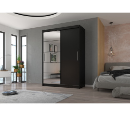 Tolóajtós szekrény tükörrel ESTI 150 Fekete+Fekete