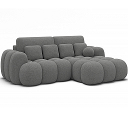 Covelion sarokkanapé ágy tárolóval, szürke bouclé, jobb oldali Royal 04 193x60 Jobb 1