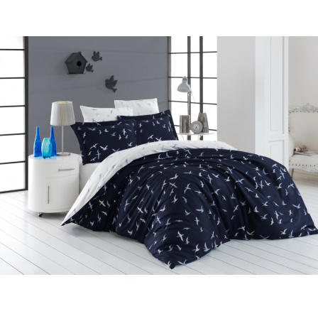 Francouzské povlečení Satén 200x200, 70x90cm Liberta blue