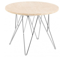 Prunus dohányzóasztal 55 cm travertin/ króm