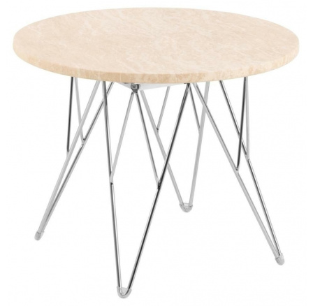 Prunus dohányzóasztal 55 cm travertin/ króm