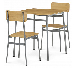 Étkezőgarnitúra 2 székkel, 70x70x76cm, MDF, tölgy, AUT-O2122 OAK