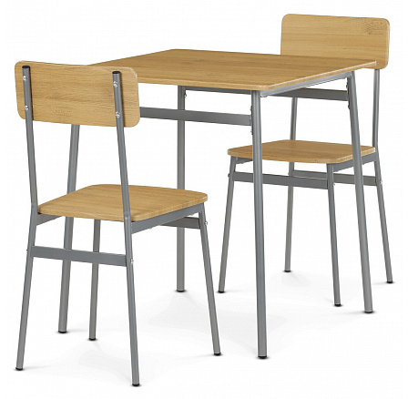 Étkezőgarnitúra 2 székkel, 70x70x76cm, MDF, tölgy, AUT-O2122 OAK Étkezőgarnitúra 2 székkel, 70x70x76cm, MDF, tölgy, AUT-O2122 OAK