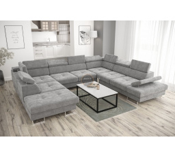 NAROŻNIK GALAXY MAX I Z FUNKCJĄ SPANIA 280x350x225 - Odcienie szarości , prawa