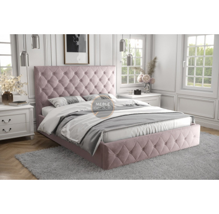 ŁÓŻKO ROMA - 200x200 , Drewniany , Odcienie Różu