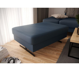 PUFA EMPORIO 100x70 CM SKÓRA NATURALNA - Skóra granatowa