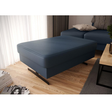 PUFA EMPORIO 100x70 CM SKÓRA NATURALNA - Skóra granatowa