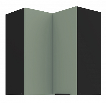 Horní rohová skříňka ARIA - 60x60 GN-72 2F (90°), Černá/Aquamarine