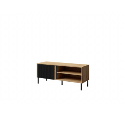 Tv komoda Michel R7, dub/černé lamely