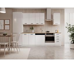 Konyhabútor BUBBLE 240 Fehér + Lancelot Tölgy