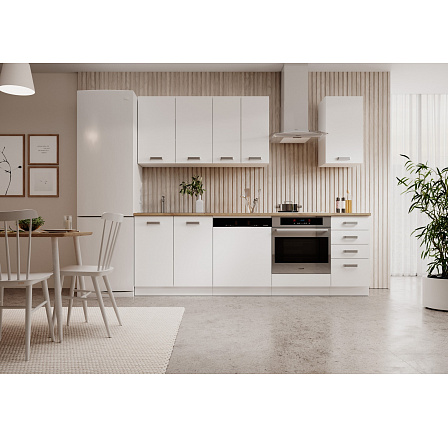 Konyhabútor BUBBLE 240 Fehér + Lancelot Tölgy