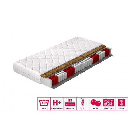 Pini 80x200 zsebrugós matrac Hypoallergén Microfibre huzat
