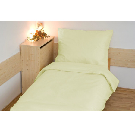 Povlečení bavlna UNI 140x200, 70x90cm Světle žlutá hotelový uzávěr