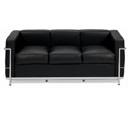 Háromszemélyes Kubik kanapé fekete bőr TP