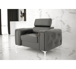 FOTEL ORION SKÓRA NATURALNA - Skóra szara