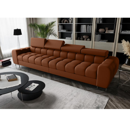 SOFA ASPEN IV 335 CM SKÓRA NATURALNA - Skóra ruda