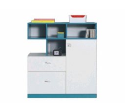 MOBI MO9 komód, Fehér Lux / Türkiz