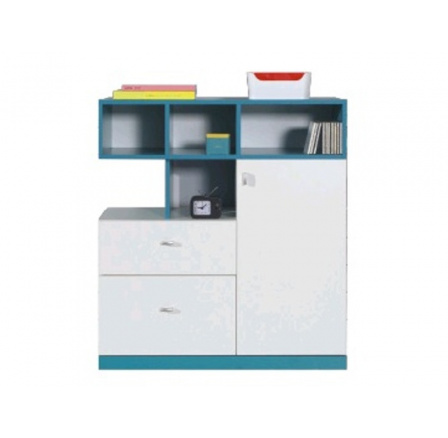 MOBI MO9 komód, Fehér Lux / Türkiz