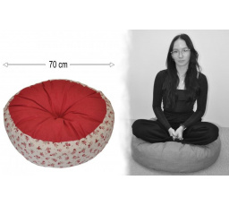 Polštář sedací průměr 70 cm - růžičky