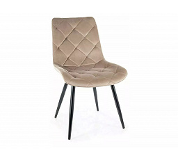 RALPH VELVET étkezőszék, sötét bézs Bluvel 40/fekete matt