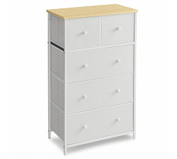 Komoda 56x30x93cm, kov, bílá, AUK-E1051 WT