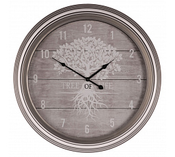 Hodiny nástěnné - pr. 58 cm, MDF, sklo a kovový rám, strom života