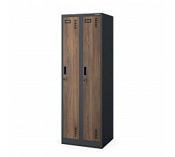 Kétszárnyú munkásszekrény antracit / dió: Eco Design KACPER II, 600 x 1800 x 500 mm