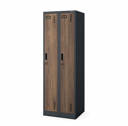 Kétszárnyú munkásszekrény antracit / dió: Eco Design KACPER II, 600 x 1800 x 500 mm