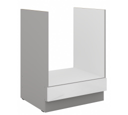 Dolní skřínka BIANCA - 60 D GAZ BB, Šedá / Bílý lesk