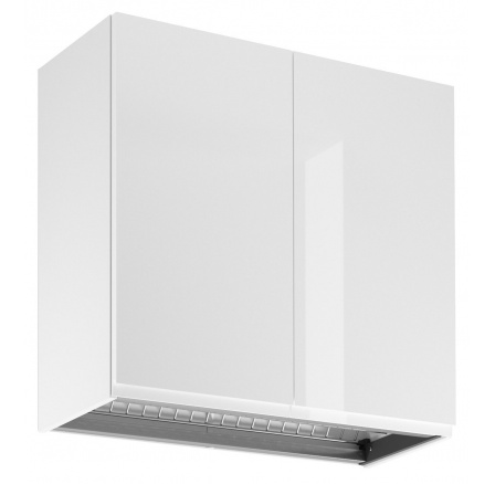 ASPEN G80C konyhai felső szekrény, Fehér/Fehér fényes