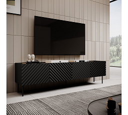 ONDA 4D TV-állvány, fekete / artisan tölgy