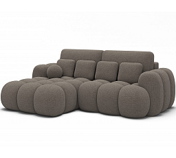 Covelion sarokkanapé ágy tárolóval, barna bouclé, bal oldali Royal 20 193x60 Bal 1