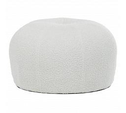 Taburet, bílá, látka bouclé, AK-307 WT2