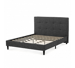 Kétszemélyes ágy, szövet, szürke, BED-M160 GREY2