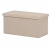 Taburet s úložným prostorem, béžová, látka, TAB-462 CRM2