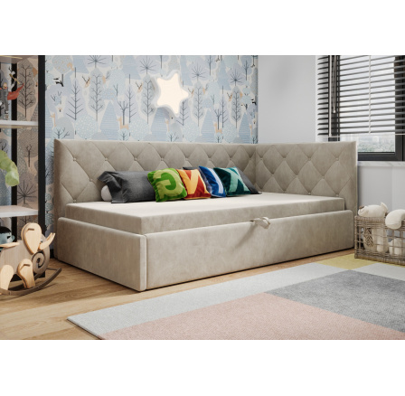 ŁÓŻKO ELZA - Odcienie beżu- T13 , Strona prawa