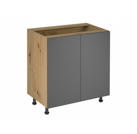 Langen D80 alsó konyhaszekrény, szürke/tölgy artisan