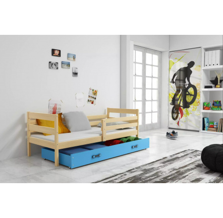 ERYK PARTEROWE RAMA SOSNA SZUFLADA NIEBIESKI BEZ MATERACY 90 X 200 KPL